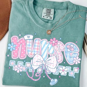 Preppy Nurse Floral Coquette Png, Nurse Pink Floral Png,  Stethoscope Bow, Everyday Png, Custom Preppy Nurse Design, Checkered Nurse Png