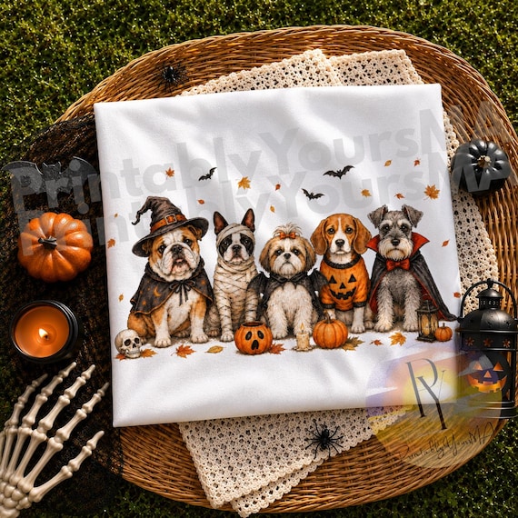 Halloween Dog Lover Png, Cute Fall Dog Png, Spooky Ghost Puppy Png, Pumpkin Dog Png, Autumn Pet Lover Graphic, Sublimation Download