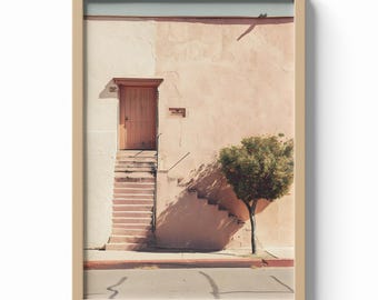 Albuquerque Print, Southwest Architecture Wall Art, Desert Minimalist Poster, New Mexico Travel Decor, Rustic Urban Illustration