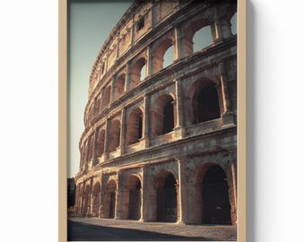 Rome Italy Print, Colosseum Wall Art, Ancient Landmark Poster, Historic Architecture Decor, European Travel Illustration