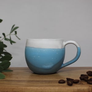 Sky Blue Espresso Cup: Handmade Stoneware Cortado Mug, 4-oz