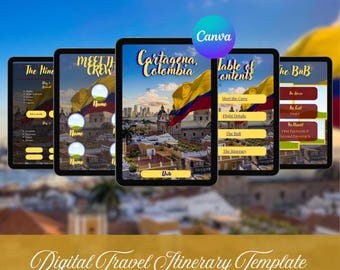 Kolumbien Mädchen Reise Reiseverlauf | Canva Vorlage für Gruppenreisen (Digitaler Download