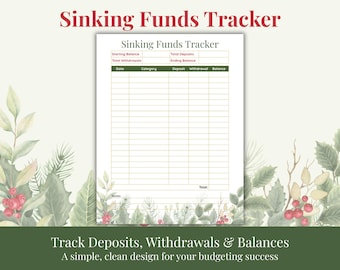Christmas Sinking Funds Tracker | Holiday Savings Printable | Festive Financial Tracker PDF