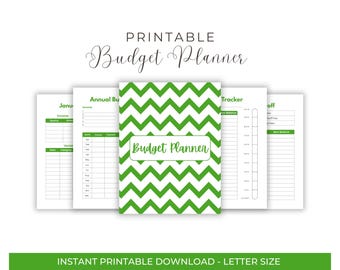 Green Budget Planner | 2025 Printable Budget Binder PDF | Simple Finance Organizer