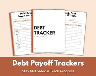 October Debt Trackers | Printable Debt Payoff Planner | Fall Theme Budget Printables | Instant Download PDF