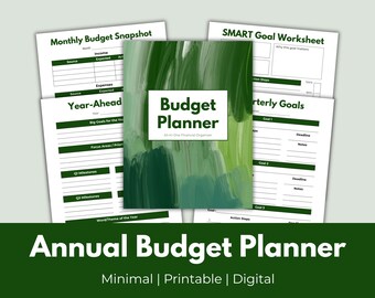 Dark Green Budget Planner Printable | Evergreen Finance Organizer | Budget Binder PDF