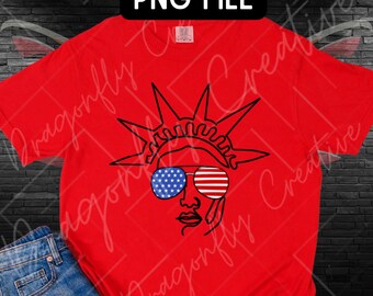 Lady Liberty PNG, Patriotic Sublimation File, Independence Day Design (Digital Download)