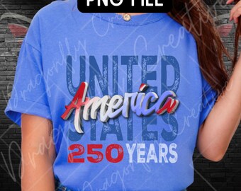 America in 3D PNG, Patriotic Sublimation File, Independence Day Design (Digital Download)