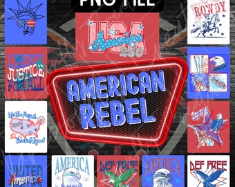 American Rebel PNG, Patriotic Sublimation File, Independence Day Design (Digital Download)