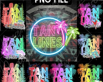 Retro Neon Summer PNG Bundle: Beach, Lake, Pool Vacation Graphics (Digital Download)