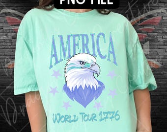 America World Tour Purple PNG, Patriotic Sublimation File, Independence Day Design (Digital Download)