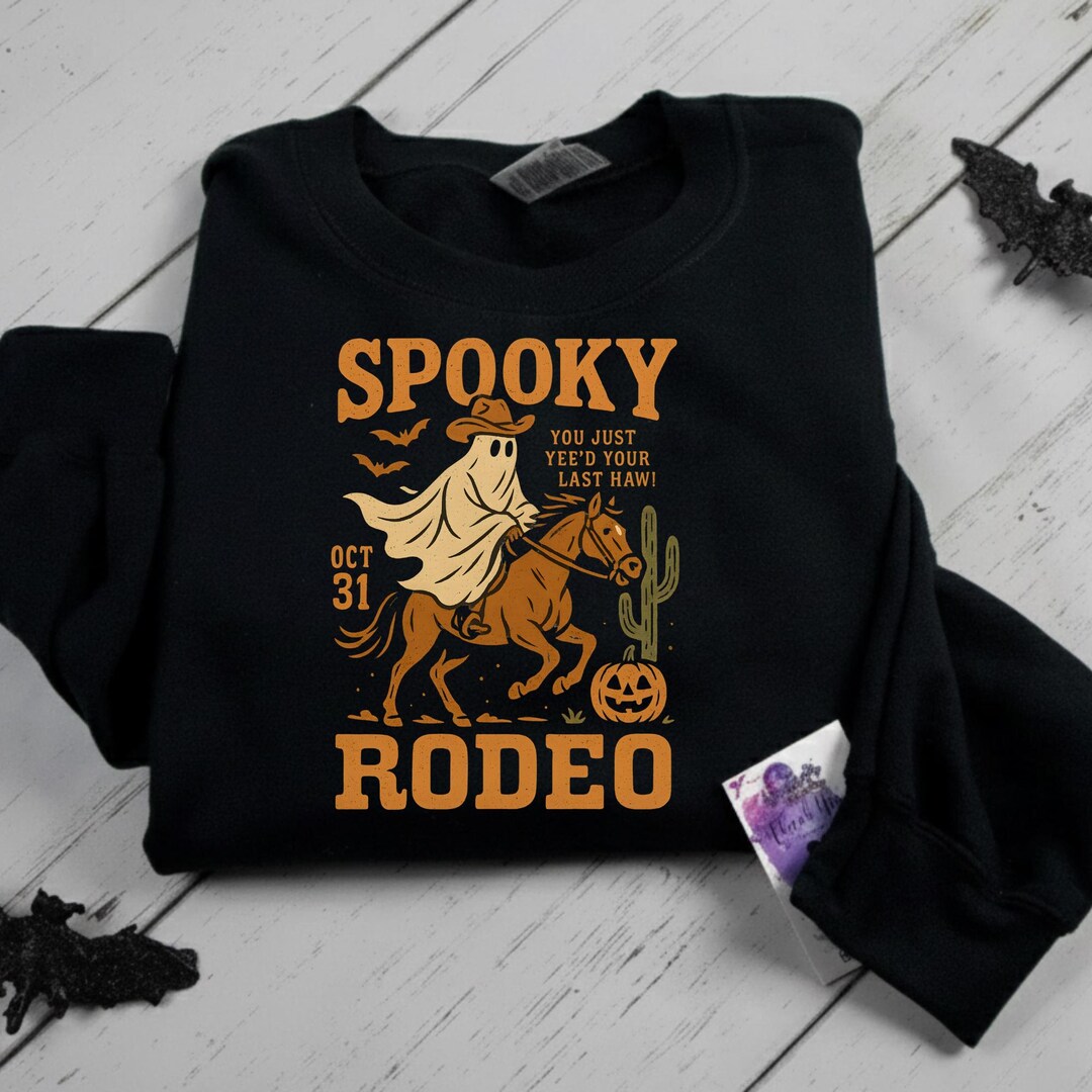Spooky Rodeo Ghost Cowboy PNG | Halloween Western Sublimation Design ...