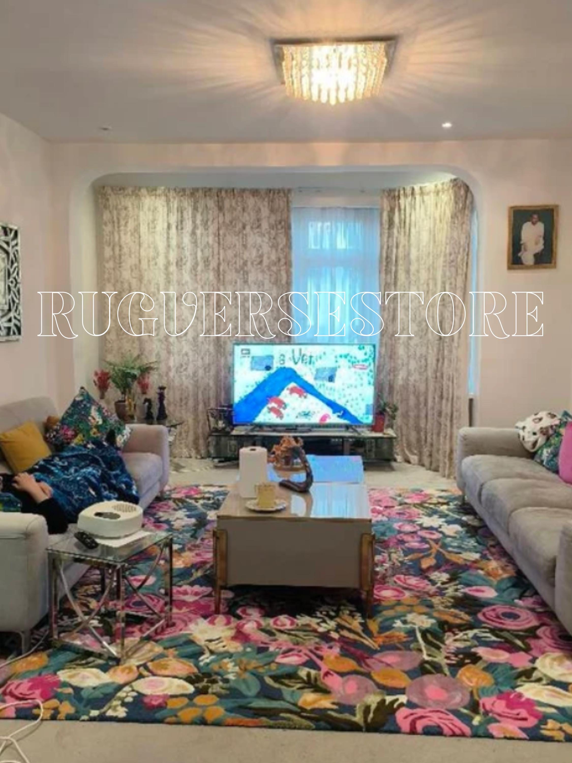 Wild Floral Hand Tufted Wool Area Rug 3x5, 4x6, 5x8, 6x9, 8x10, 9 X 12 ...