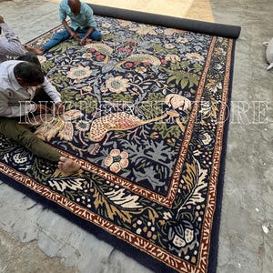 Strawberry Border floral Hand Tufted wool Area Rug for Living Room,Bedroom,Drawing Room ,Guest Room ,office Etc