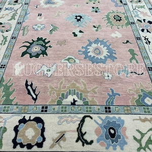 Oushak-style rug large-scale floral patterns and origins (Quick Ship) Hand Knotted Area Rug For Living Room,Bedroom,Drawing Room