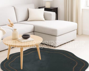 LUMI Hand Tufted Irregular Shaped New Zealand Wool Area Rug 3x5, 4x6, 5x8, 6x9.8x10, 9 x 12 ft for Living Room,Bedroom,Drawing Room ,Guest Etc