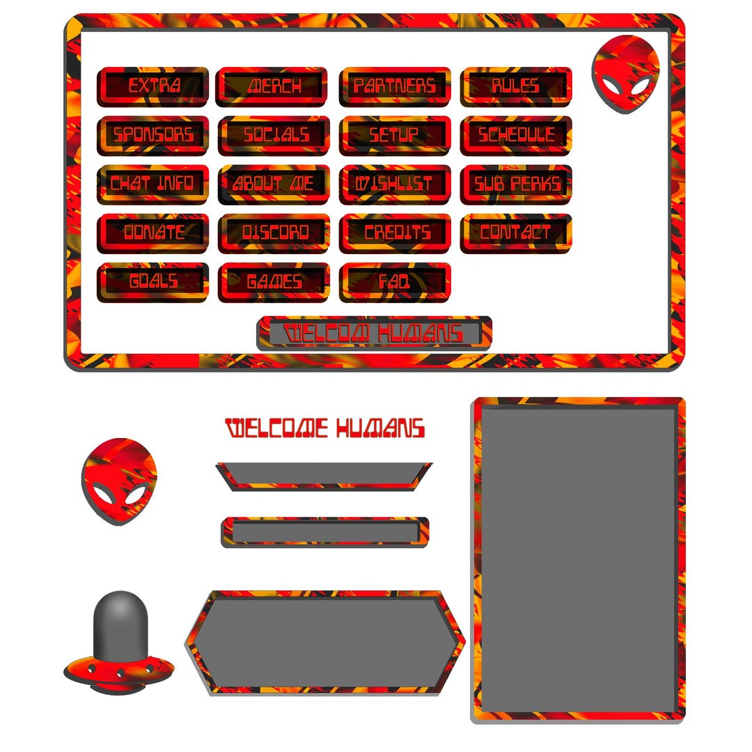 Alientrip: Crimson Crash – Stream Overlay & Panel Pack | Static Twitch ...