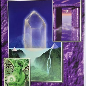 Cartas Crystal Ally de Naisha Ahsian / Baraja de oráculo Crystal vintage de los años 90 / Juego completo de 55 cartas y guía / Inscripción firmada
