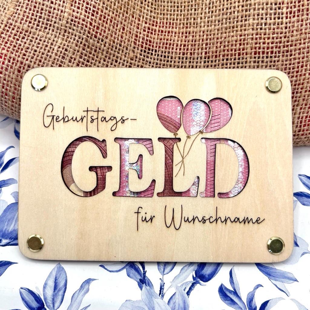 Holzschild Geburtstagskarte Im Oldschool-Look – DIN 17x11,5cm, Inkl. Umschlag, Made In Germany