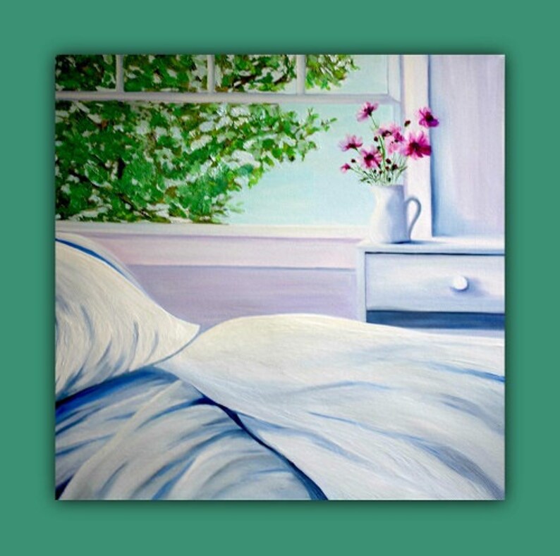 Serenity Huge Original Oil Painting bed Sheets Etsy