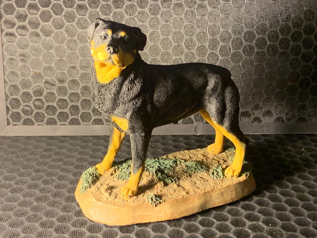 Vintage Rottweiler Vintage 2001 the Living Stone Rottweiler Dog Statue Figurine ...