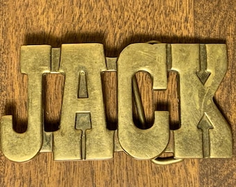 Vintage Jack Solid Brass Belt Buckle Japan