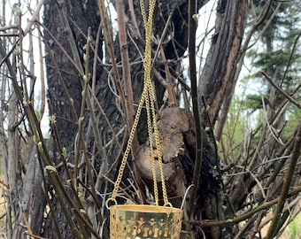 Vintage Brass Hanging Censer, Mount Athos Greece, Orthodox Christian Kandilo