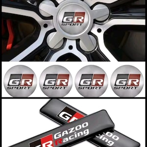 Brand new Toyota GR Gazoo Racing *4 GR Hub Cap + *2 GR Badge Sticker Corolla Yaris GR86 Supra Huilex Rav4