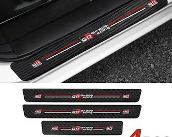 Brand new Toyota GR Gazoo Racing *4 Door Sill Protector Scuff Guard Step Cover Set + *2 GR Badge Sticker Corolla Yaris GR86 Supra Huilex Rav