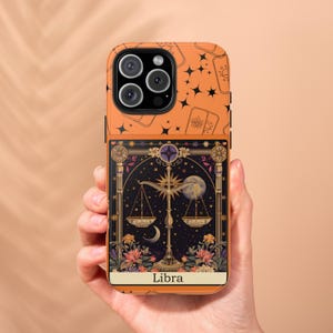 Libra Zodiac Tough Phone Case – Aesthetic Celestial iPhone & Samsung Cover – Astrology Gift for Libra Women – Balance Star Sign Art