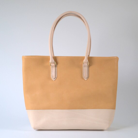natural leather tote
