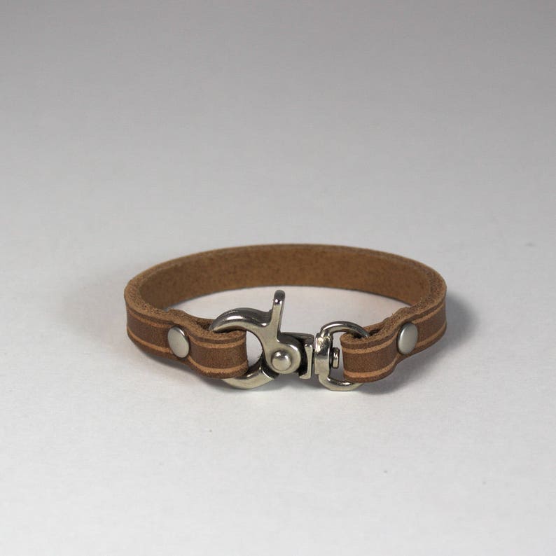 handmade leather Leather wrist cuff leather wrist band Australia bracelet nickel hardware natural Melbourne cuff wrist band