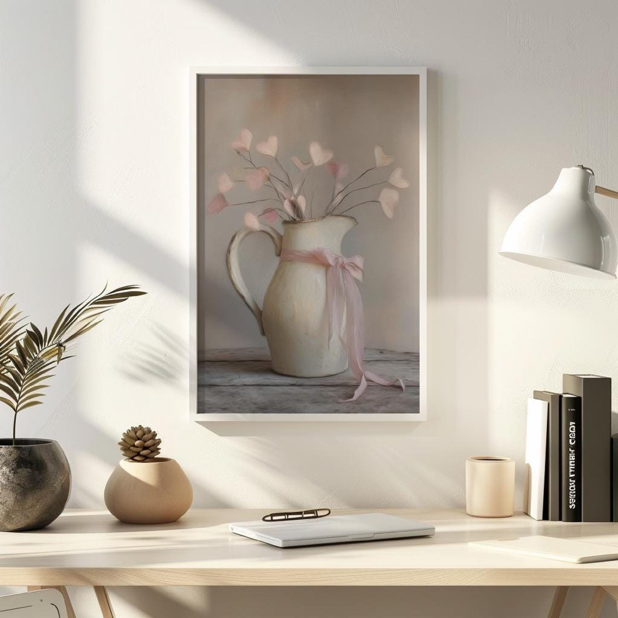 Heart Bouquet Still Life Print, Vintage Floral Wall Art, Romantic ...