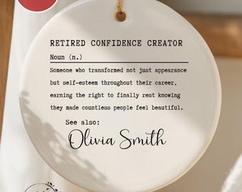 Personalized Retired Hair Stylist Ornament: Beautician Retirement Gift