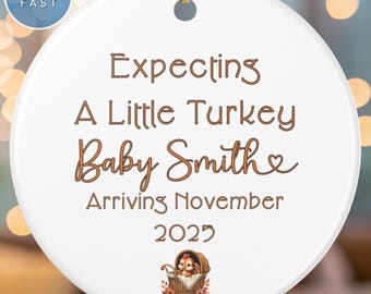 Thanksgiving Pregnancy Reveal: November Baby Announcement Ornament