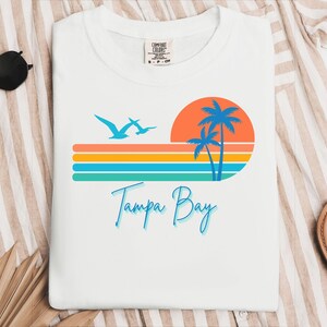 Tampa Bay Florida Beach Unisex T-shirt - Sunset Palm Tree Design