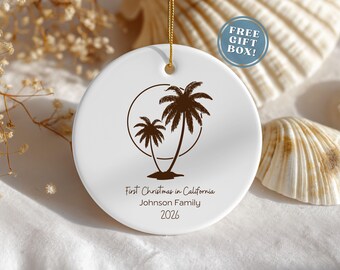 First Christmas in California Ornament: Moving to CA Housewarming Gift, Real Estate Closing