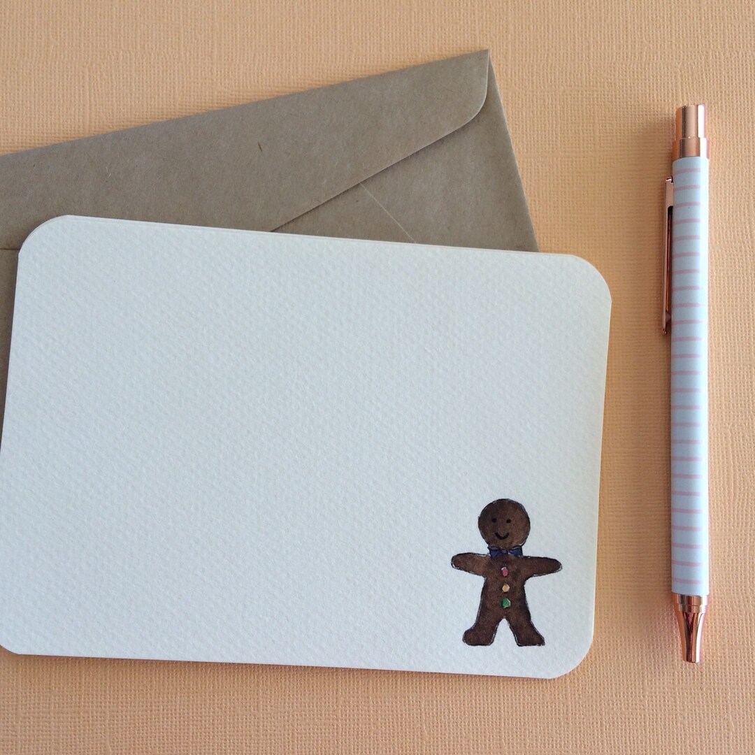 Gingerbread Man Notecards set of 5 Etsy