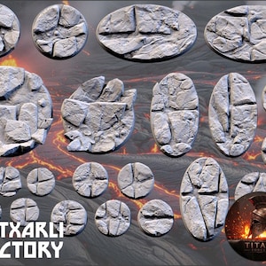 Txarli Factory Volcanic Bases 25mm/32mm/40mm/50mm/60mm and more / Wargaming