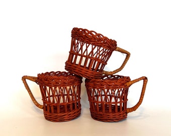 3 Wicker Mugs