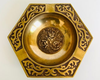 Rose Brass Dish, Rose Metal Ashtray