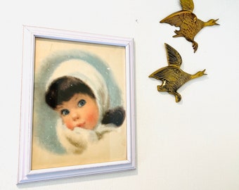 Francis Hook Print, Little Girl In The Winter Snow