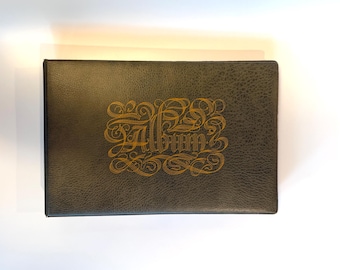 1970s Dark Academia Photo Album, Gothic Postcard Holder (Vinyl)