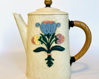 Rosemaling Teapot Homco Wall Hanging