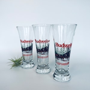 Vintage Budweiser Beer Glasses - 1989 Clydesdale Set of 3