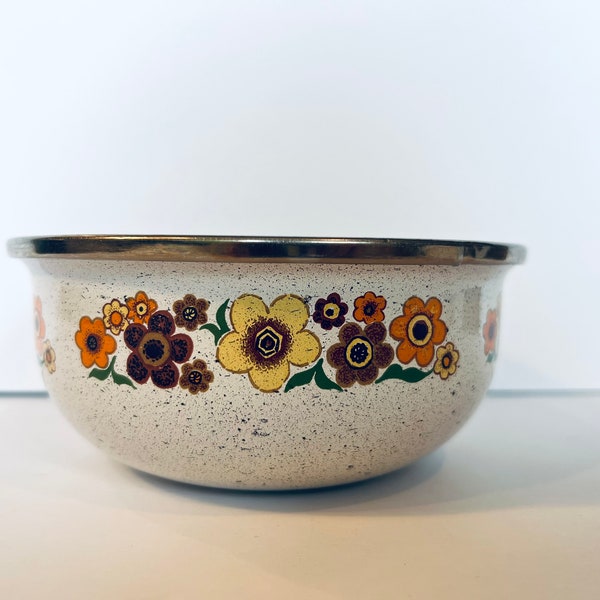 Mod Floral Enamel Bowl