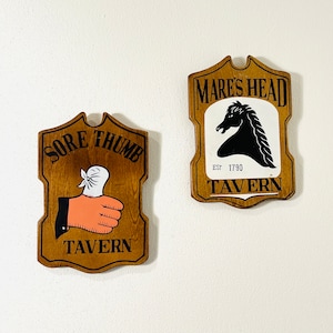 1960s MCM Tavern Signs, Vintage Bar Sign