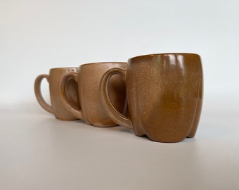 Set of 3 Frankoma Plainsman Brown Mugs