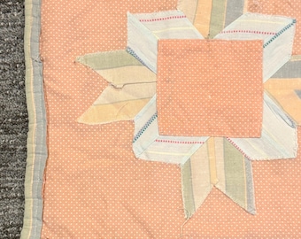 Vintage Handmade Pastel Patchwork Baby Blanket