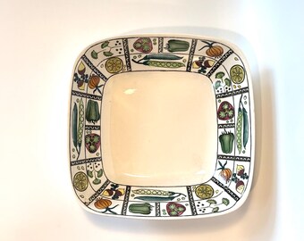 Vintage Square Kitchen Garden Serving Bowl